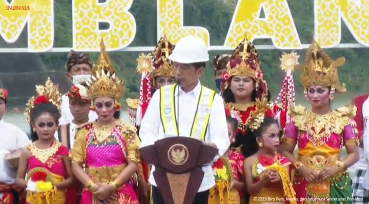 Presiden Joko Widodo meresmikan Bendungan Tamblang dan Penataan Kawasan Mangrove Tajura Ngurah Rai, sumber gambar: Tangkapan layar youtube @Sekretariat Presiden