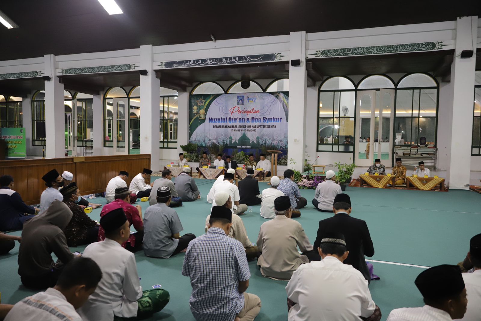 Pelaksanaan Nuzulul Quran yang dihadiri Bupati Sleman. 