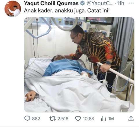 Unggahan Menteri Agama, Yaqut Cholil Qoumas dalam Twiter Pribadinya,